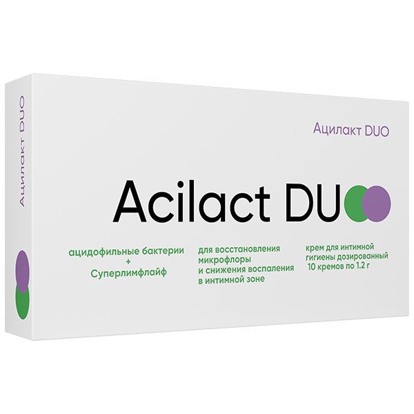 Крем для интимной гигиены дозированный Acilact Duo/Ацилакт Дуо 1,2г 10шт фото №2