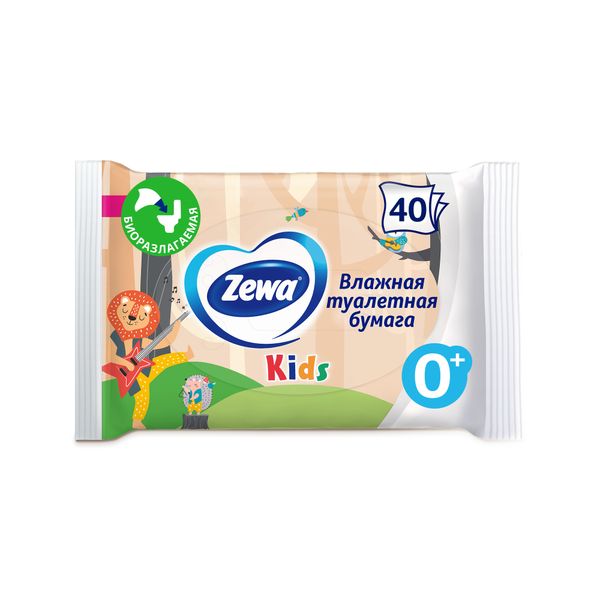 Бумага туалетная влажная Kids Zewa/Зева 40шт