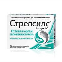Стрепсилс ментол-эвкалипт таблетки для рассасывания 36шт