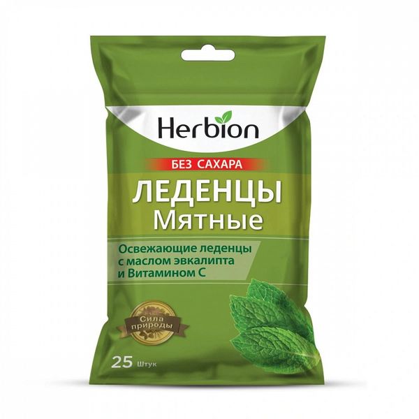 Купить Леденцы мятные без сахара Herbion Pakistan/Хербион Пакистан 2, 5г 25шт, Herbion Pakistan PVT Ltd