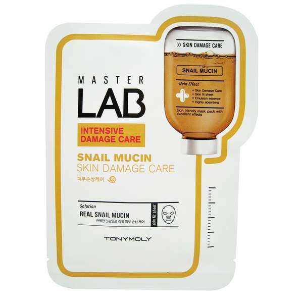 Маска для лица тканевая с муцином улитки Master lab real snail mucin TONYMOLY 18г