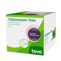 Тобрамицин-Тева раствор для ингаляций амп. 300мг 5мл 56шт