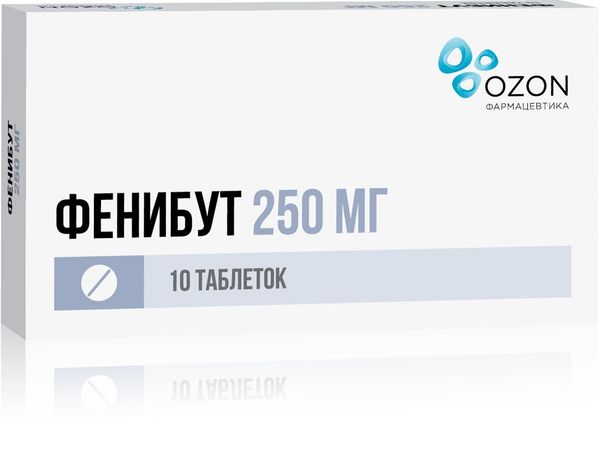 Фенибут таблетки 250мг 10шт Озон ООО 1602718 - фото 1