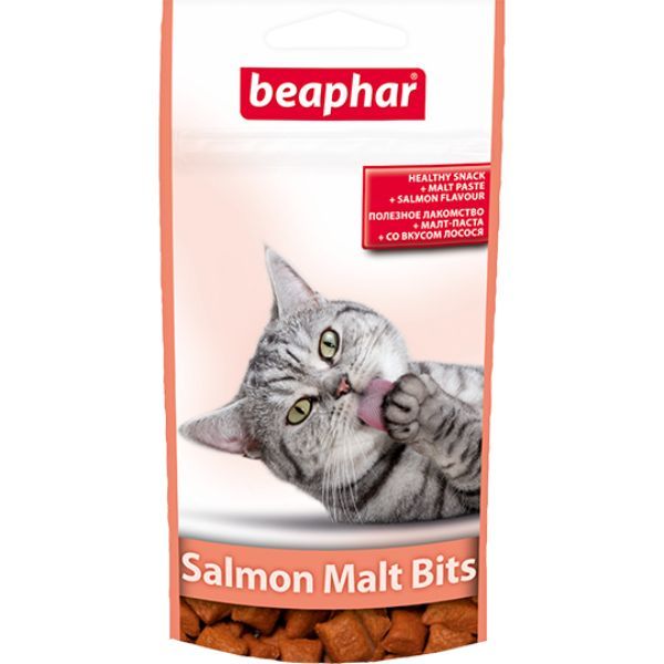 Подушечки для кошек Malt-Bits+лосось Beaphar/Беафар 35г
