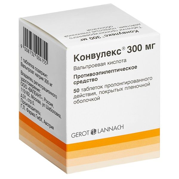 Конвулекс таблетки п/о плен. пролонг действия 300мг 50шт фото №3