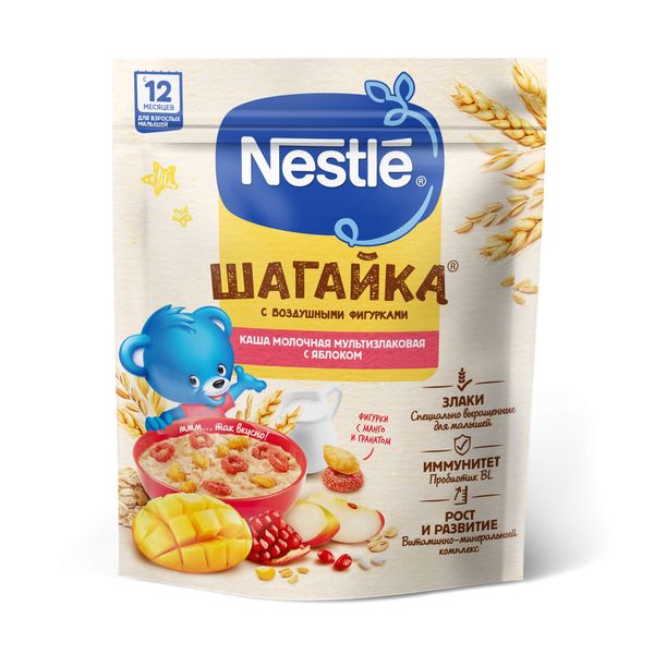 Каша мультизлаковая яблоко, манго и гранат Шагайка Nestle/Нестле 190г