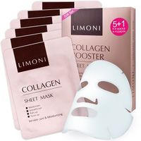 Маски набор: Маска-лифтинг для лица с коллагеном Sheet mask with collagen 6шт Limoni