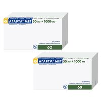 2Х Агарта Мет таблетки п/о плен. 50мг+1000мг 60шт