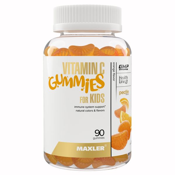 Витамин С гаммиз фор кидс вкус апельсина Maxler/Макслер конфеты жевательные 2000мг 90шт GTI USA