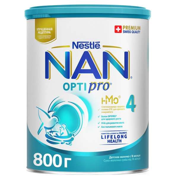 Смесь сухая молочная Nan/Нан 4 Optipro 800г нан 2 оптипро молочная смесь с пробиотиками с 6 мес 400г
