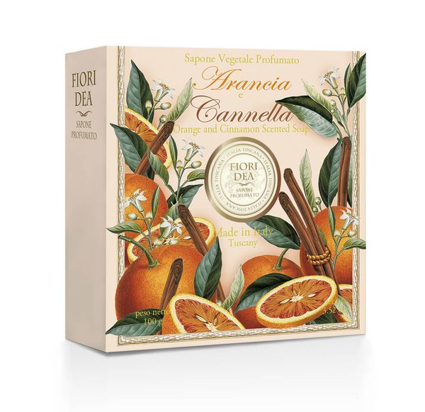 Мыло кусковое апельсин и корица Fiori Dea/Фьери Дея 100г
