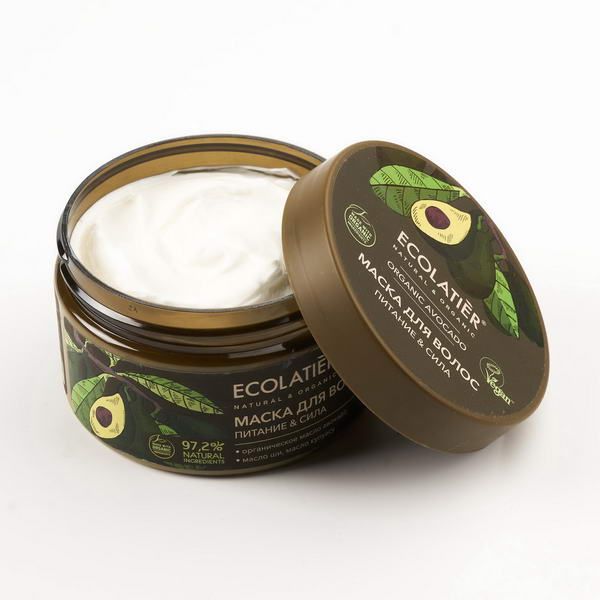 Маска для волос Питание & Сила Серия Organic Avocado, Ecolatier Green 250 мл фото №3