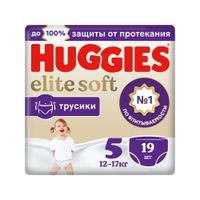 Подгузники-трусики детские одноразовые Elite Soft Huggies/Хаггис 12-17кг 19шт р.5 миниатюра
