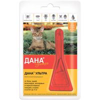 Дана Ультра капли на холку для кошек и котят массой до 4кг пипетка 0,32мл