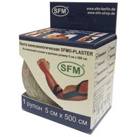 Тейп кинезиологическая на хлопковой основе в рулоне бежевый SFM-Plaster 5х500см