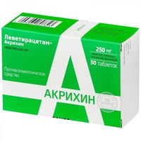 Леветирацетам-Акрихин таблетки п/о плен. 250мг 30шт, миниатюра