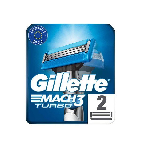 Сменные кассеты Gillette (Жиллетт) Mach3 Turbo, 2 шт. сменные кассеты gillette mach3 turbo 6 шт