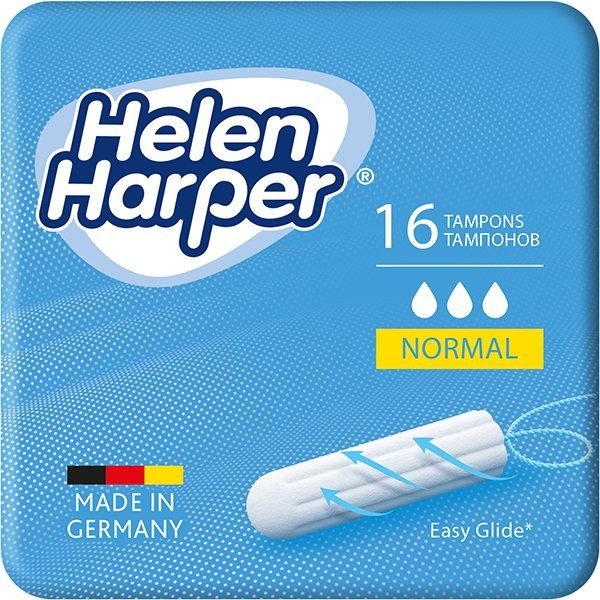 Тампоны гигиенические без аппликатора Normal Helen Harper/Хелен харпер 16шт пеленки впитывающие basic helen harper хелен харпер 60х60см 30шт