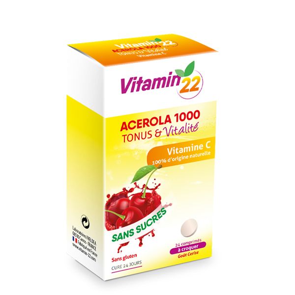 Ацерола 1000 вишня Витамин 22 таблетки жевательные 2г 24шт