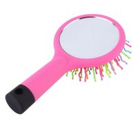 Щетка для волос с зеркалом и цветными зубчиками круглая Ригла миниатюра