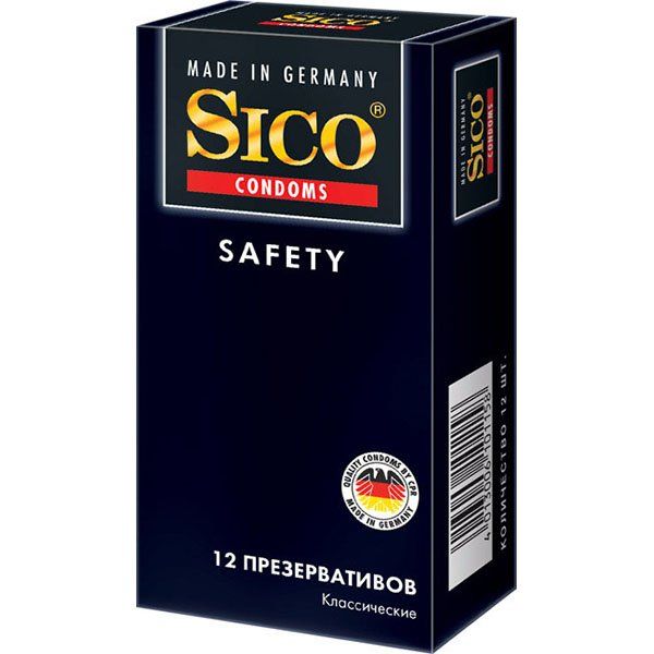 Презервативы классические Safety Sico/Сико 12шт презервативы sico safety sensitive ribbed 18 шт