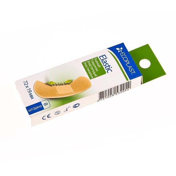 Пластырь медицинский эластичный Elastic Ecoplast/Экопласт 72х19мм 8шт фото №7