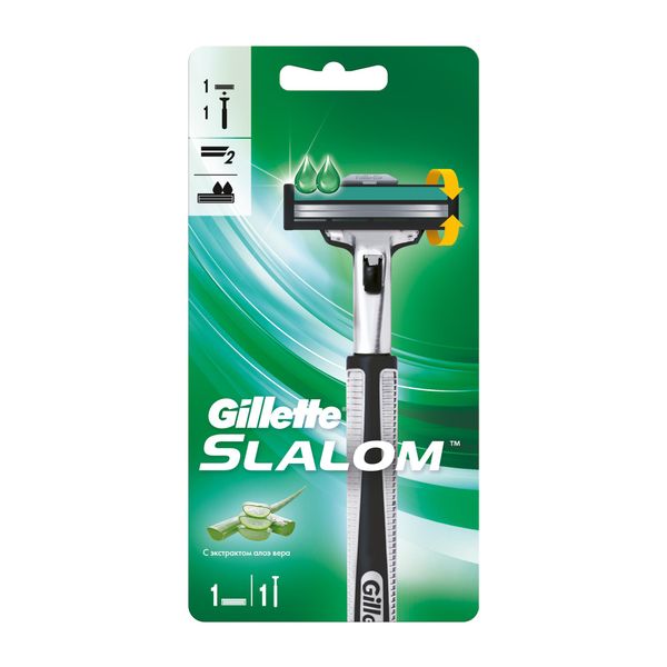 Бритва безопасная+1 сменная кассета Slalom Gillette/Жиллетт фото №2