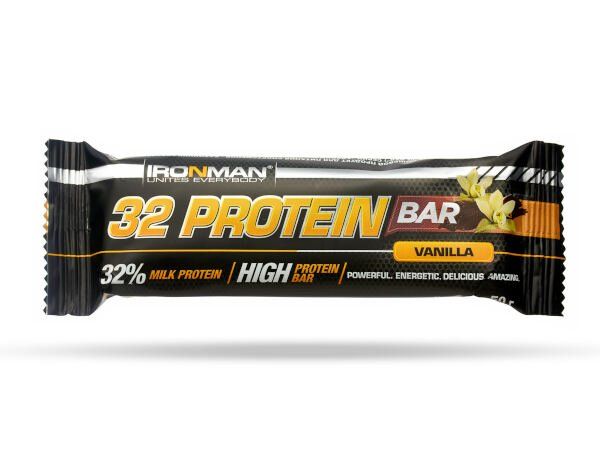 Батончик протеиновый ваниль в темной глазури 32 Protein Ironman 50г 12шт