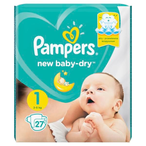 Подгузники 2-5кг New Baby-Dry Pampers/Памперс 27шт фото №2