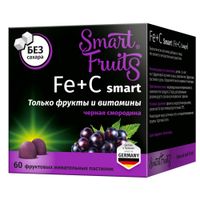 Железо+Витамин С Смарт вкус фруктовый без сахара с 3+ лет Smart Fruits/Смарт Фрутс пастилки жевательные 2,5г 60шт