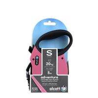 Рулетка лента для собак весом до 20кг антискользящая ручка розовая Adventure Alcott 5м (S) миниатюра фото №2