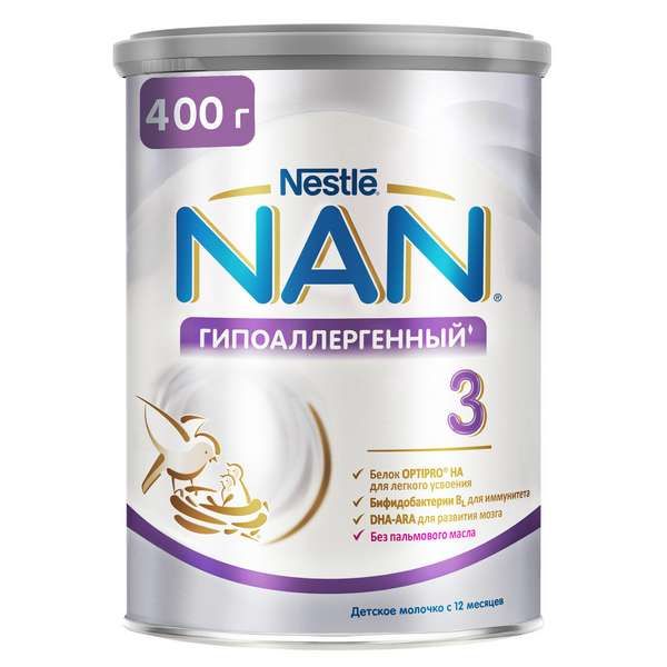 Купить Смесь сухая молочная гипоаллергенная Nan/Нан HA 3 Optipro 400г, Nestle HealthCare Nutrition, Германия