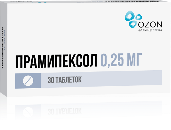 Прамипексол таблетки 0,25мг 30шт Озон ООО