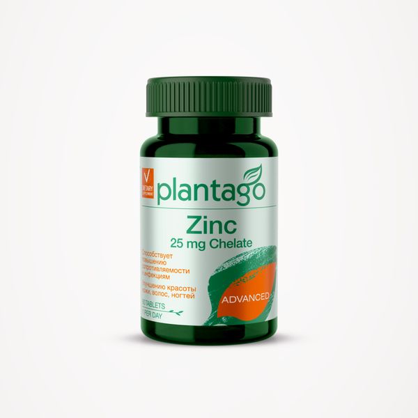 Цинк хелат Plantago/Плантаго таблетки 25мг 60шт комплект цинк хелат vitateka таблетки 30 шт 2 уп