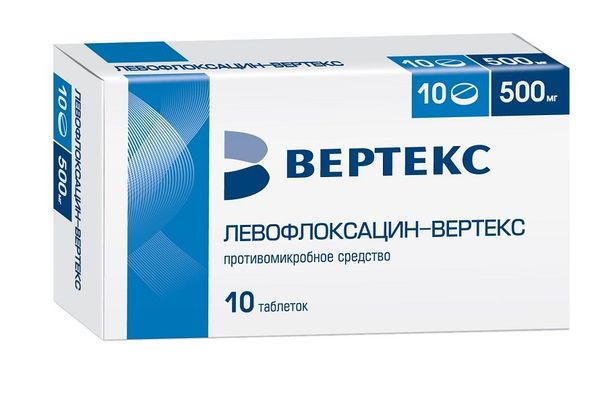 Левофлоксацин-Вертекс таблетки п/о плен. 500мг 10шт