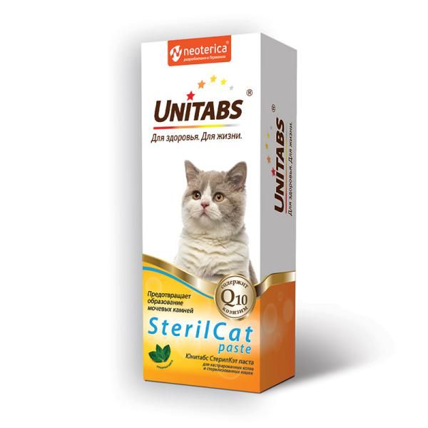 SterilCat Unitabs паста для котов и кошек 120мл витаминизированная паста для кошек unitabs immunocat с таурином 120 мл