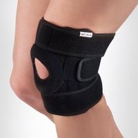 Бандаж на коленный сустав универсальный с силиконовым кольцом (разъемный) SportSupport SO K01/черный