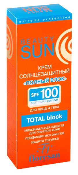 Крем солнцезащитный для лица и тела полный блок SPF100 Формула 285 Floresan/Флоресан 75мл Флоресан ООО
