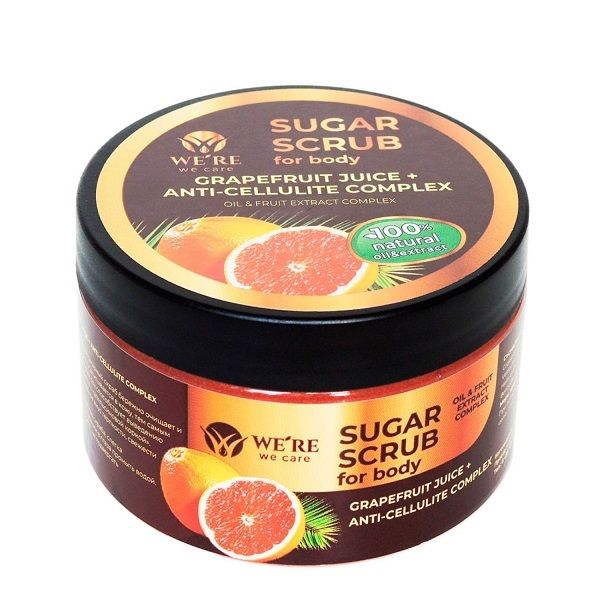 Сахарный скраб для тела grapefruit juice+anti-celite complex We're we care 250мл фото №3