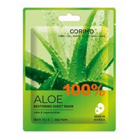 Маска тканевая для лица восстановление 100% Aloe Corimo/Коримо 22г миниатюра