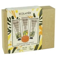 Набор подарочный для рук Organic Ecolatier: Крем Olive 30мл+Крем Marula 30мл+Крем-маска Avocado 30мл+Мыло 80г миниатюра