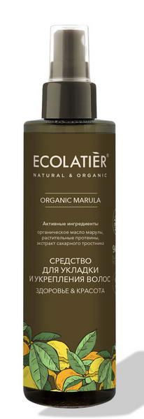 Cредство для укладки и укрепления волос ЗдоровьеКрасота Organic Marula Ecolatier Green 200мл