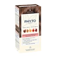 Набор Phyto/Фито: Краска-краска для волос 50мл тон 6 Темный блонд+Молочко 50мл+Маска-защита цвета 12мл+Перчатки