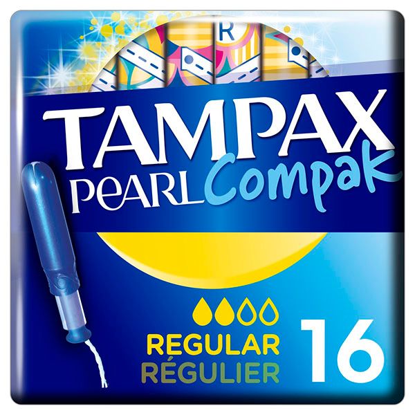 Тампоны с аппликатором TAMPAX (Тампакс) Compak Pearl Regular Duo, 16 шт. тампоны tampax pearl compak super с аппликатором 16 шт