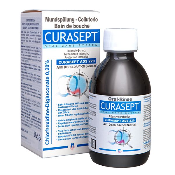 Ополаскиватель для полости рта хлоргексидин диглюконат 0,20% Curasept/Курасепт 200мл (ADS220)