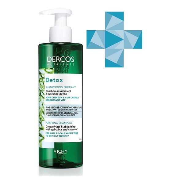 Шампунь для волос глубоко очищающий Dercos Nutrients Detox Vichy/Виши фл. 250мл (MB079100)
