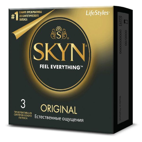 Презервативы из синтетического латекса  гладкие Skyn Original 3шт Suretex Ltd 1439126 - фото 1