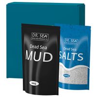 Набор: Соль для ванн натуральная+Грязь черная минералами Мертвого моря Dr.Sea/ДокторСи 500г+600г