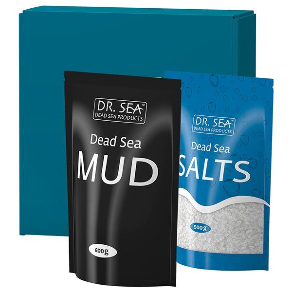 Набор Мертвого моря Соль для ванн натуральная+Грязь черная минеральная Dr.Sea/ДокторСи 500г+600г Dr. Mud LTD IL
