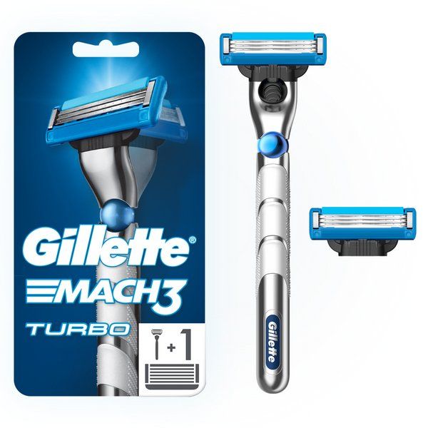 Бритва Gillette (Жиллетт) MACH3 Turbo с 2 сменными кассетами одноразовая мужская бритва gillette blue3 3 шт